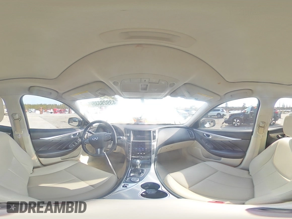 2015 Infiniti Q50 Premium with VIN JN1BV7AP5FM338254, listed as a Copart auction lot 43929335 with 119,056 mi miles and Salvage title. Bid and sale history available at DreamBid. Image 13.