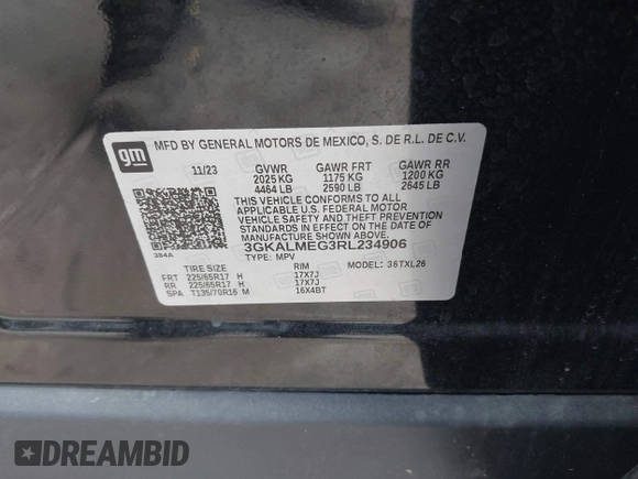 2024 GMC Terrain SLE с VIN 3GKALMEG3RL234906, выставлен на аукционе IAAI как лот 42536308 с пробегом 42 897 миль миль и . История ставок и продаж доступна на DreamBid. Изображение 9.