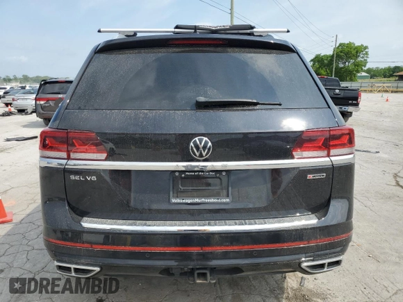 2022 Volkswagen Atlas SEL Premium R-Line with VIN 1V2FR2CAXNC532621, listed as a Copart auction lot 55081255 with 96,104 mi miles and Salvage title. Bid and sale history available at DreamBid. Image 6.