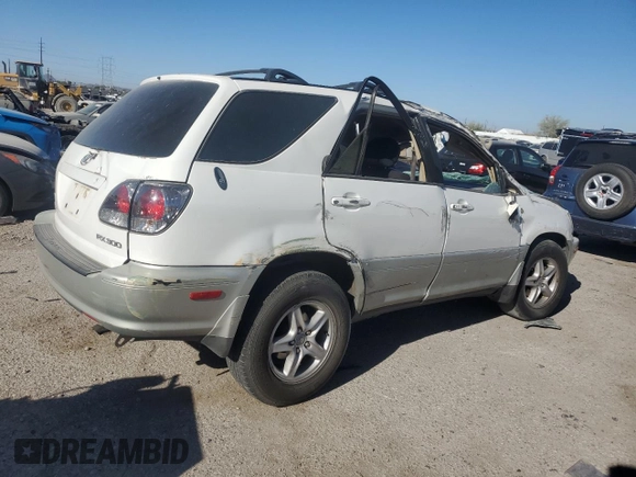 2001 Lexus RX 300 with VIN JTJGF10UX10083652, listed as a Copart auction lot 83531204 with 0 mi miles and Salvage Title. Bid and sale history available at carsss.com. Image 3.