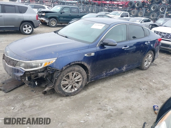 2018 Kia Optima LX with VIN 5XXGT4L33JG211888, listed as a IAAI auction lot 41198586 with 130,000 mi miles. Bid and sale history available at carsss.com. Image 18.