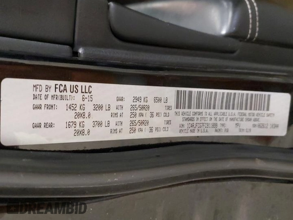 2015 Jeep Grand Cherokee Overland with VIN 1C4RJFCG7FC911899, listed as a Copart auction lot 54123925 with 243,031 mi miles and Salvage Title. Bid and sale history available at carsss.com. Image 13.