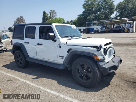 2022 Jeep Wrangler Unlimited Willys with VIN 1C4HJXDN6NW278386, listed as a Copart auction lot 56172195 with 45,259 mi miles and Salvage title. Bid and sale history available at DreamBid. Image 4.
