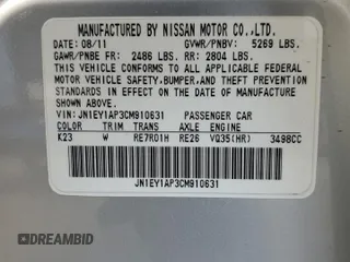 2012 Infiniti M Hybrid with VIN JN1EY1AP3CM910631, listed as a Copart auction lot 49162705 with 128,771 mi miles and Salvage title. Bid and sale history available at DreamBid. Image 12.
