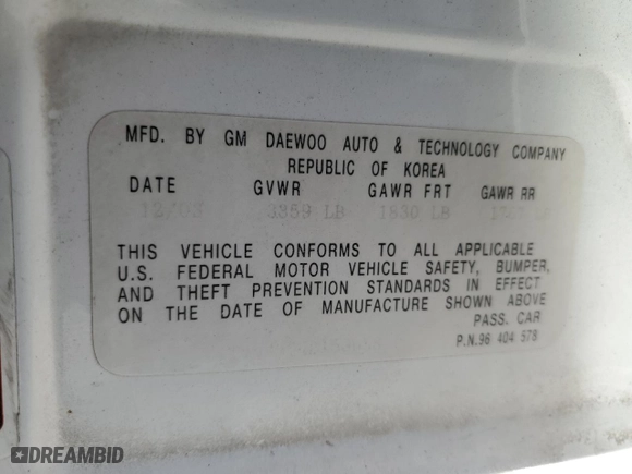 2004 Chevrolet Aveo LS with VIN KL1TJ52604B159658, listed as a Copart auction lot 72592934 with 73,631 mi miles and Salvage Title. Bid and sale history available at carsss.com. Image 12.