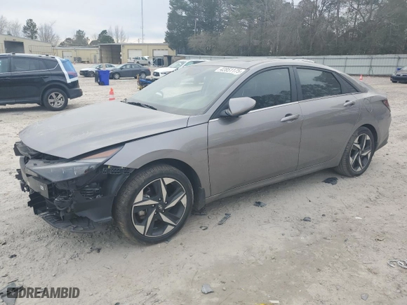 2022 Hyundai Elantra Hybrid Limited with VIN KMHLN4AJ5NU030684, listed as a Copart auction lot 42851175 with 51,386 mi miles and Salvage Title. Bid and sale history available at carsss.com. Image 1.