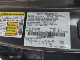 2020 Ford Fusion SE with VIN 3FA6P0HD2LR188589, listed as a IAAI auction lot 41894122 with 96,238 mi miles. Bid and sale history available at carsss.com. Image 9.