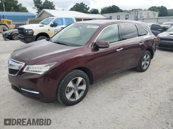 2015 Acura MDX with VIN 5FRYD4H29FB015576, listed as a Copart auction lot 63522315 with 66,884 mi miles and Salvage title. Bid and sale history available at DreamBid. Image 1.