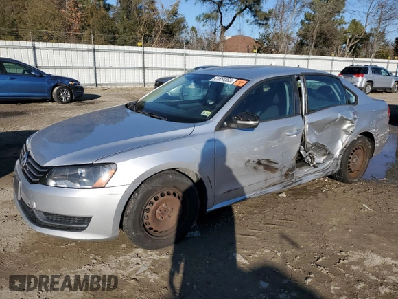 2014 Volkswagen Passat S w/Nav with VIN 1VWAP7A36EC019494, listed as a Copart auction lot 41654365 with 95,322 mi miles and Salvage Title. Bid and sale history available at carsss.com. Image 1.