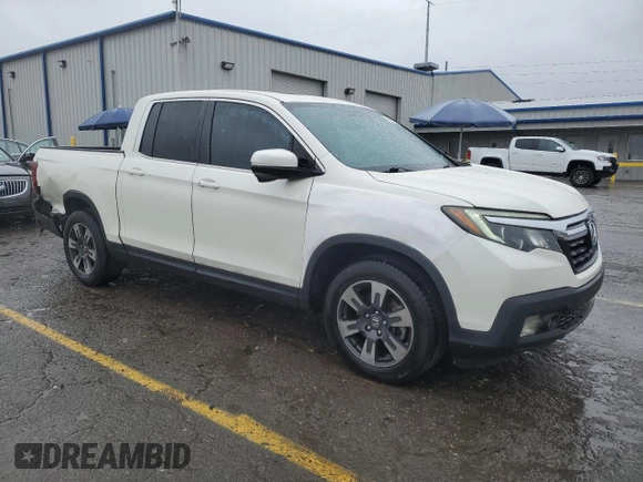 2019 Honda Ridgeline RTL-T with VIN 5FPYK2F61KB001996, listed as a Copart auction lot 45327165 with 57,018 mi miles and Salvage title. Bid and sale history available at DreamBid. Image 4.
