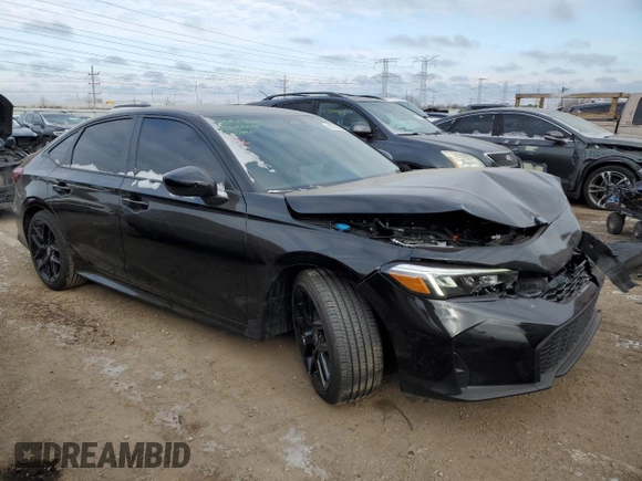 2025 Honda Civic Sport with VIN 2HGFE2F5XSH538036, listed as a Copart auction lot 44708805 with 5,352 mi miles and Salvage Title. Bid and sale history available at carsss.com. Image 4.