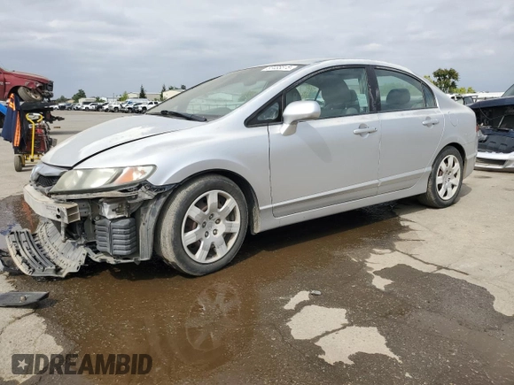 2011 Honda Civic LX with VIN 2HGFA1F59BH309708, listed as a Copart auction lot 53485515 with 215,954 mi miles and Salvage Title. Bid and sale history available at DreamBid. Image 1.