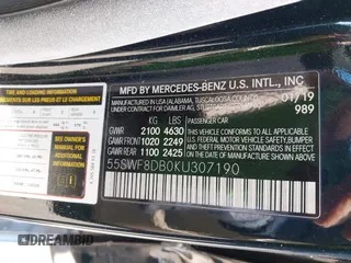 2019 Mercedes-Benz C 300 z VIN 55SWF8DB0KU307190, wystawiony jako IAAI lot #42064216 z przebiegiem 152 907 mil mil oraz . Historia ofert i sprzedaży dostępna na DreamBid. Obrazek 9.