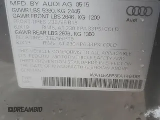 2015 Audi Q5 Premium Plus with VIN WA1LFAFP3FA146489, listed as a Copart auction lot 41491665 with 105,795 mi miles and Salvage title. Bid and sale history available at DreamBid. Image 15.
