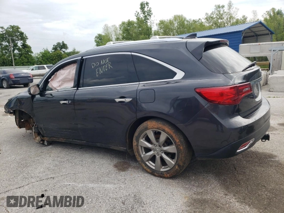 2014 Acura MDX Advance with VIN 5FRYD4H85EB019451, listed as a Copart auction lot 55841705 with Not provided miles and Non repairable. Bid and sale history available at DreamBid. Image 2.