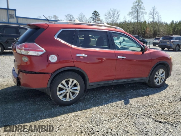 2015 Nissan Rogue SV with VIN 5N1AT2MT7FC825824, listed as a Copart auction lot 50576015 with 134,242 mi miles and Salvage Title. Bid and sale history available at carsss.com. Image 3.