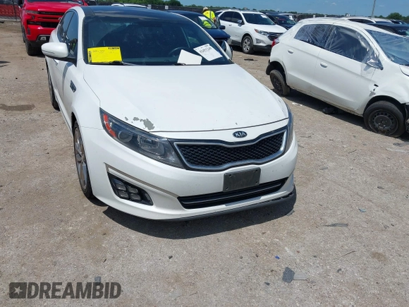 2015 Kia Optima SX Turbo with VIN 5XXGR4A68FG411149, listed as a IAAI auction lot 42451249 with 246,125 mi miles and . Bid and sale history available at DreamBid. Image 1.