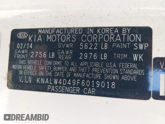 2015 Kia K900 Luxury with VIN KNALW4D49F6019018, listed as a IAAI auction lot 42594496 with 144,028 mi miles and . Bid and sale history available at DreamBid. Image 9.
