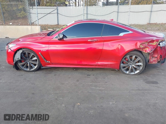 2018 Infiniti Q60 Red Sport 400 with VIN JN1FV7EL1JM630095, listed as a IAAI auction lot 41212992 with 97,970 mi miles and . Bid and sale history available at DreamBid. Image 14.