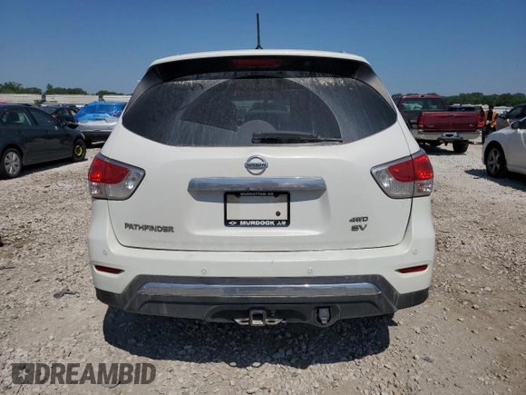 2013 Nissan Pathfinder SV with VIN 5N1AR2MM2DC671348, listed as a Copart auction lot 58635704 with 143,505 mi miles and Salvage Title. Bid and sale history available at carsss.com. Image 6.