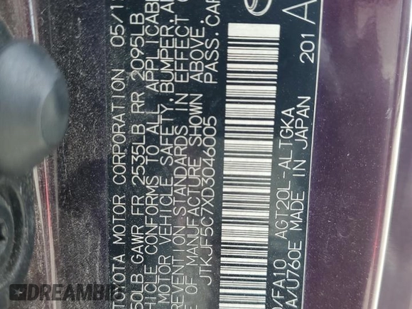 2013 Scion tC z VIN JTKJF5C7XD3046005, wystawiony jako Copart lot #51385935 z przebiegiem 113 879 mil mil oraz Tytuł czysty. Historia ofert i sprzedaży dostępna na DreamBid. Obrazek 13.
