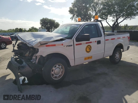 2013 Ford F-150 XL with VIN 1FTMF1CM2DFA80859, listed as a Copart auction lot 51670165 with 57,671 mi miles and Salvage title. Bid and sale history available at DreamBid. Image 1.