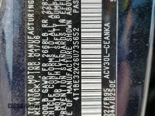 2006 Toyota Camry STD with VIN 4T1BE32K26U735652, listed as a Copart auction lot 53164305 with 219,129 mi miles and Salvage Title. Bid and sale history available at carsss.com. Image 12.