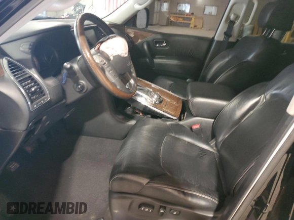 2015 Infiniti QX80 with VIN JN8AZ2NE7F9080402, listed as a Copart auction lot 52141295 with 0 mi miles and Salvage Title. Bid and sale history available at carsss.com. Image 7.