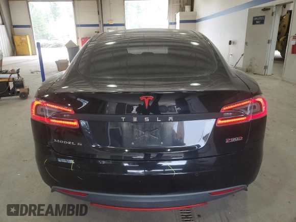 2015 Tesla Model S 85D with VIN 5YJSA1E45FF110480, listed as a Copart auction lot 49107655 with 186,150 mi miles and Salvage Title. Bid and sale history available at carsss.com. Image 6.