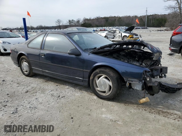 1991 Ford Thunderbird with VIN 1FAPP64R3MH164460, listed as a Copart auction lot 43114305 with 86,771 mi miles and Salvage Title. Bid and sale history available at DreamBid. Image 4.