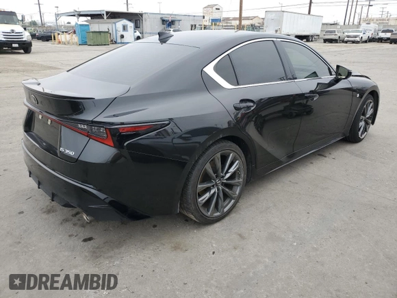 2022 Lexus IS 350 F Sport with VIN JTHGZ1B24N5052989, listed as a Copart auction lot 62594345 with 41,489 mi miles and Salvage title. Bid and sale history available at DreamBid. Image 3.