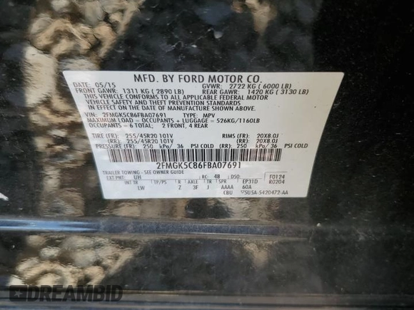 2015 Ford Flex SEL z VIN 2FMGK5C86FBA07691, wystawiony jako Copart lot #53474675 z przebiegiem 176 085 mil mil oraz Szkody całkowita. Historia ofert i sprzedaży dostępna na DreamBid. Obrazek 13.