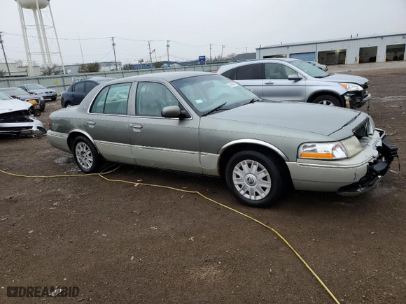 2004 Mercury Grand Marquis GS with VIN 2MEFM74W34X649223, listed as a Copart auction lot 51854155 with 124,398 mi miles and Salvage Title. Bid and sale history available at carsss.com. Image 4.