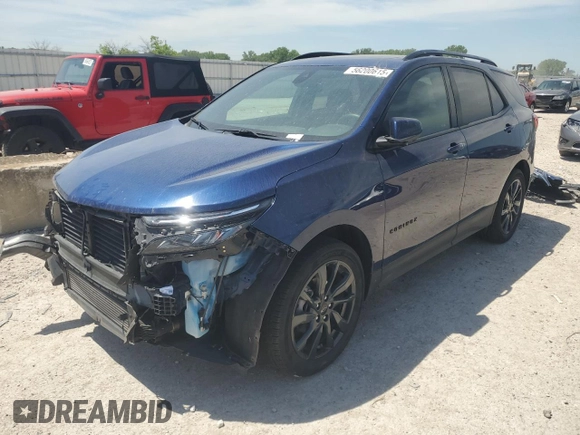2023 Chevrolet Equinox RS with VIN 3GNAXWEG9PL102488, listed as a Copart auction lot 56200615 with 47,826 mi miles and Salvage title. Bid and sale history available at DreamBid. Image 1.