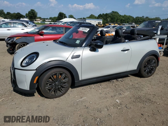 2022 MINI Convertible Cooper S z VIN WMW43DL08N3N99681, wystawiony jako Copart lot #67152054 z przebiegiem Nie podano mil oraz Szkoda całkowita • Salvage title. Historia ofert i sprzedaży dostępna na DreamBid. Obrazek 1.