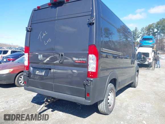 2021 Ram ProMaster Cargo with VIN 3C6LRVBG8ME521322, listed as a IAAI auction lot 41731201 with 52,823 mi miles. Bid and sale history available at carsss.com. Image 4.