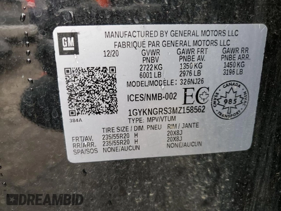 2021 Cadillac XT5 AWD Sport z VIN 1GYKNGRS3MZ158562, wystawiony jako Copart lot #43593295 z przebiegiem 32 293 mil mil oraz Szkoda całkowita • Salvage title. Historia ofert i sprzedaży dostępna na DreamBid. Obrazek 12.