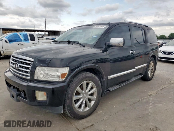 2008 Infiniti QX56 with VIN 5N3AA08DX8N901600, listed as a Copart auction lot 58973525 with 321,103 mi miles and Salvage title. Bid and sale history available at DreamBid. Image 1.