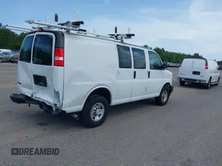 2023 Chevrolet Express Cargo with VIN 1GCWGAFP5P1217550, listed as a IAAI auction lot 42383684 with 9,673 mi miles and . Bid and sale history available at DreamBid. Image 4.