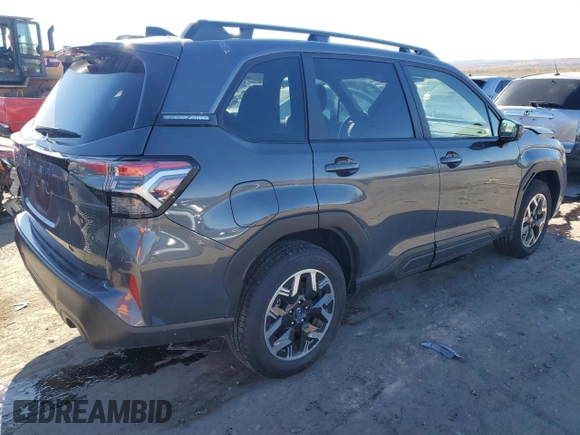 2025 Subaru Forester Premium with VIN JF2SLDBC9SH415693, listed as a Copart auction lot 80459424 with 3,996 mi miles and Salvage title. Bid and sale history available at DreamBid. Image 3.