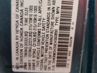 2014 Honda CR-V LX z VIN 2HKRM3H3XEH560890, wystawiony jako Copart lot #57488915 z przebiegiem 236 101 mil mil oraz Szkoda całkowita • Salvage title. Historia ofert i sprzedaży dostępna na DreamBid. Obrazek 14.