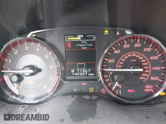 2016 Subaru WRX Premium with VIN JF1VA1E6XG9806929, listed as a IAAI auction lot 41567283 with 142,327 mi miles. Bid and sale history available at carsss.com. Image 7.