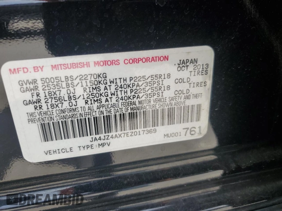 2014 Mitsubishi Outlander GT z VIN JA4JZ4AX7EZ017369, wystawiony jako Copart lot #54223775 z przebiegiem 131 555 mil mil oraz Szkoda całkowita • Salvage title. Historia ofert i sprzedaży dostępna na DreamBid. Obrazek 13.