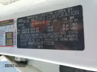 2015 Kia Sportage EX with VIN KNDPCCAC5F7711158, listed as a Copart auction lot 45670445 with 174,463 mi miles and Salvage title. Bid and sale history available at DreamBid. Image 15.