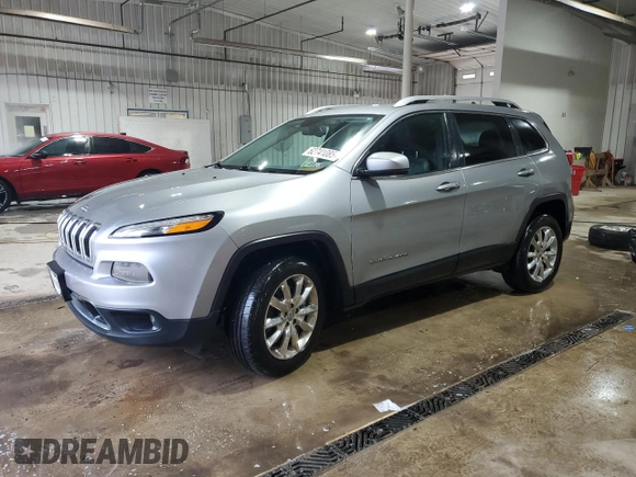 2016 Jeep Cherokee Limited with VIN 1C4PJMDB6GW162558, listed as a Copart auction lot 62741085 with 124,073 mi miles and Salvage title. Bid and sale history available at DreamBid. Image 1.