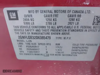 2013 Chevrolet Equinox LTZ with VIN 2GNFLGE32D6385479, listed as a IAAI auction lot 41262978 with 154,057 mi miles. Bid and sale history available at carsss.com. Image 9.