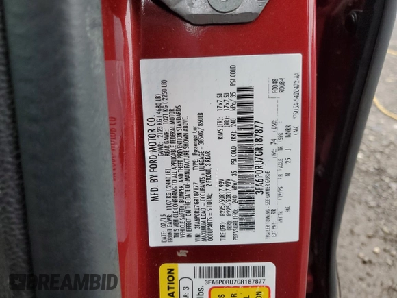 2016 Ford Fusion Titanium Hybrid with VIN 3FA6P0RU7GR187877, listed as a Copart auction lot 88923615 with 76,322 mi miles and Salvage Title. Bid and sale history available at carsss.com. Image 12.