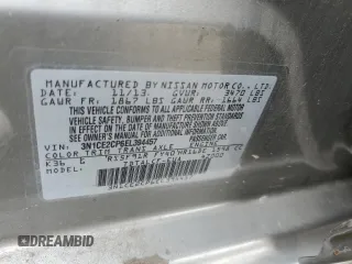 2014 Nissan Note S with VIN 3N1CE2CP6EL394457, listed as a Copart auction lot 54212055 with 83,951 mi miles and Salvage Title. Bid and sale history available at DreamBid. Image 13.