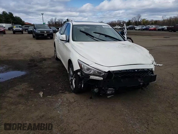 2021 Infiniti Q50 Signature Edition with VIN JN1EV7CR5MM755866, listed as a Copart auction lot 53243505 with Not provided miles and Salvage title. Bid and sale history available at DreamBid. Image 10.