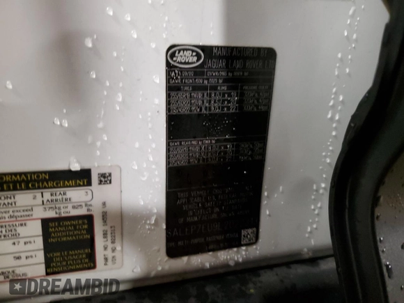 2020 Land Rover Defender SE with VIN SALEP7EU9L2022313, listed as a Copart auction lot 84724134 with 64,136 mi miles and Salvage title. Bid and sale history available at DreamBid. Image 14.